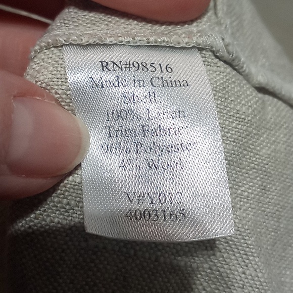 Vintage Coldwater Creek Linen Vest Size 18 Tan Cotton Core Crochet Lace - Picture 8 of 8